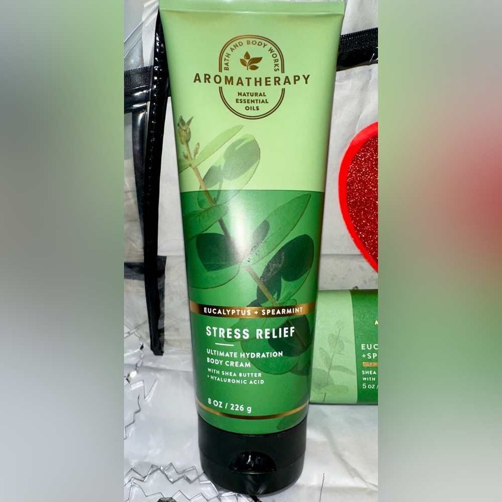 BATH & BODY WORKS AROMATHERAPY EUCALYPTUS & SPEARMENT SOAP + BODY CREAM - Picture 2 of 6